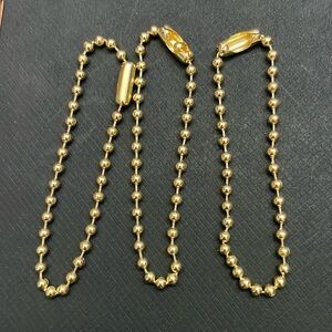 Set of three (3) 4.7 brass ball-chains for hangtags